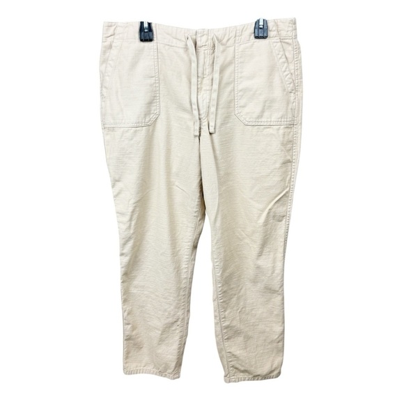 J. Crew Light Khaki Drawstring Hook and Bar Closure Cotton Chino Pants Size XL - Picture 1 of 9